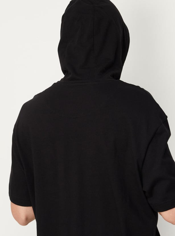 Men Oversized Hooded Graphic T-shirt