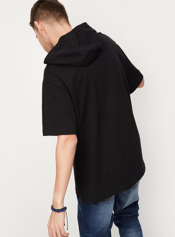 Men Oversized Hooded Graphic T-shirt