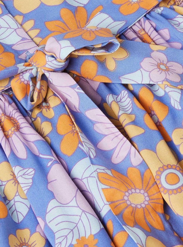 Girls Printed Fit and Flare Dress