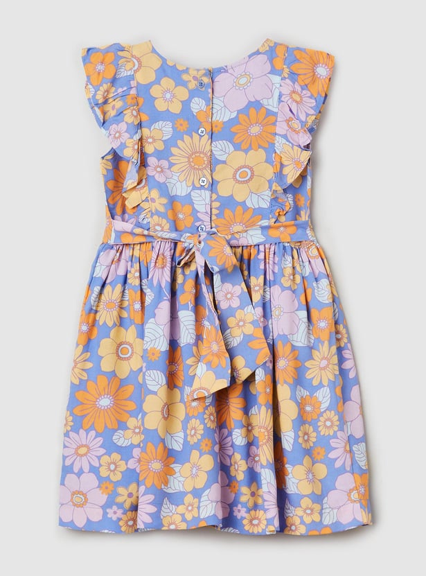 Girls Printed Fit and Flare Dress