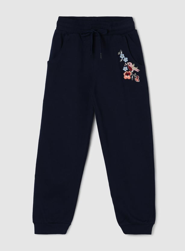 Girls Embroidered Knit Joggers