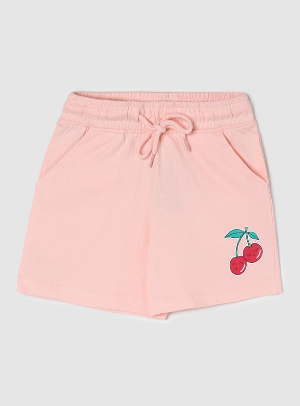 Girls Placement Print Knit Shorts