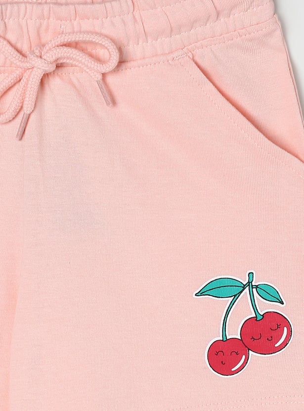 Girls Placement Print Knit Shorts