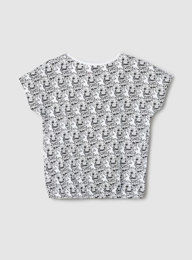 Girls Groot Embellished Ribbed Casual Top