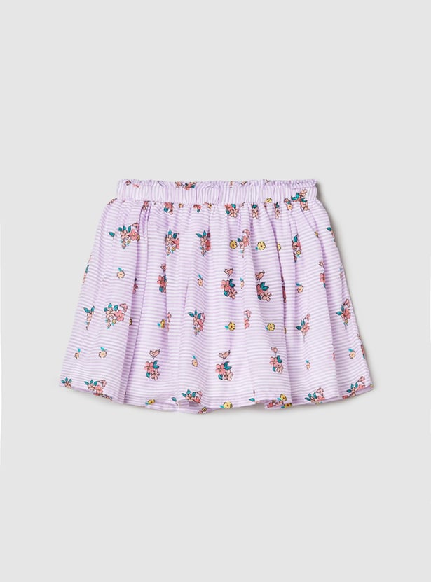 Girls Printed A-Line Skirt