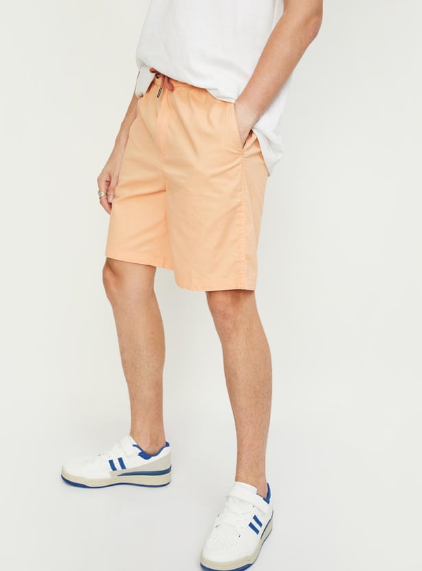 Men Solid Slim Fit Shorts