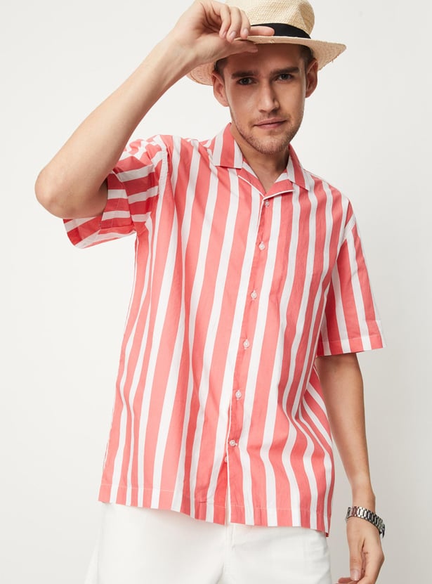 Buy Men Striped Slim Fit Resort Shirt Online at just Rs. 899.0