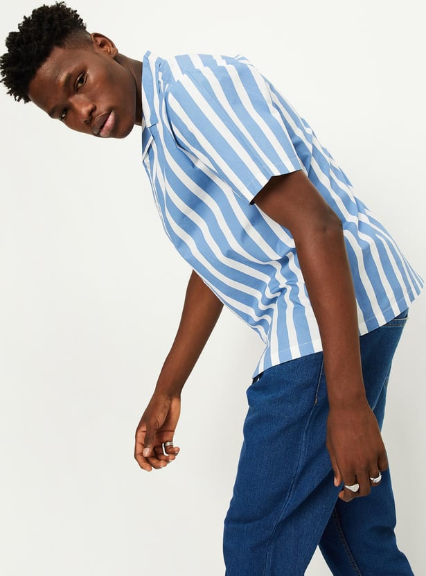Men Striped Slim Fit Resort Shirt
