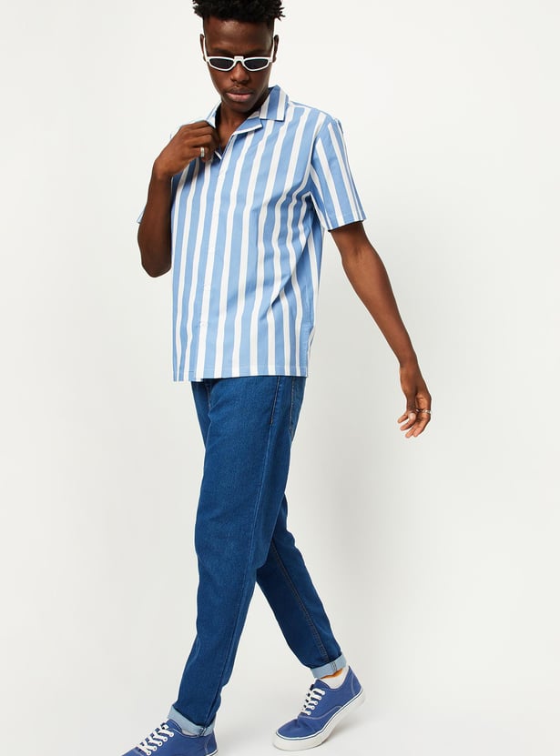 Men Striped Slim Fit Resort Shirt