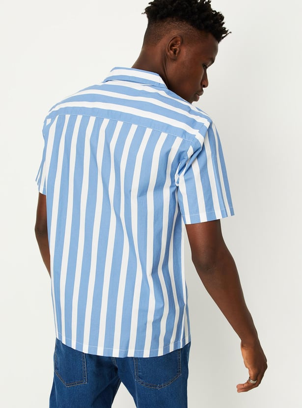 Men Striped Slim Fit Resort Shirt