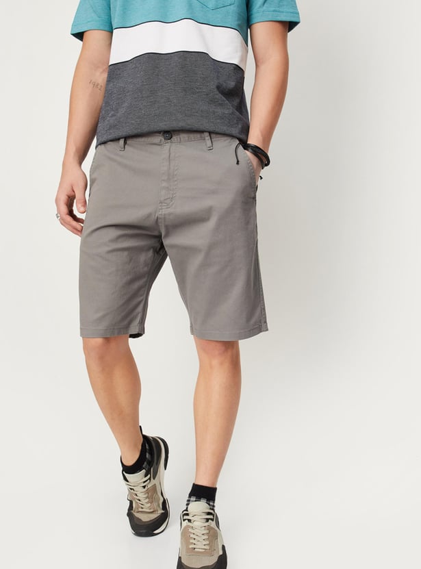 Buy Men Solid Slim Fit Casual Shorts Online at just