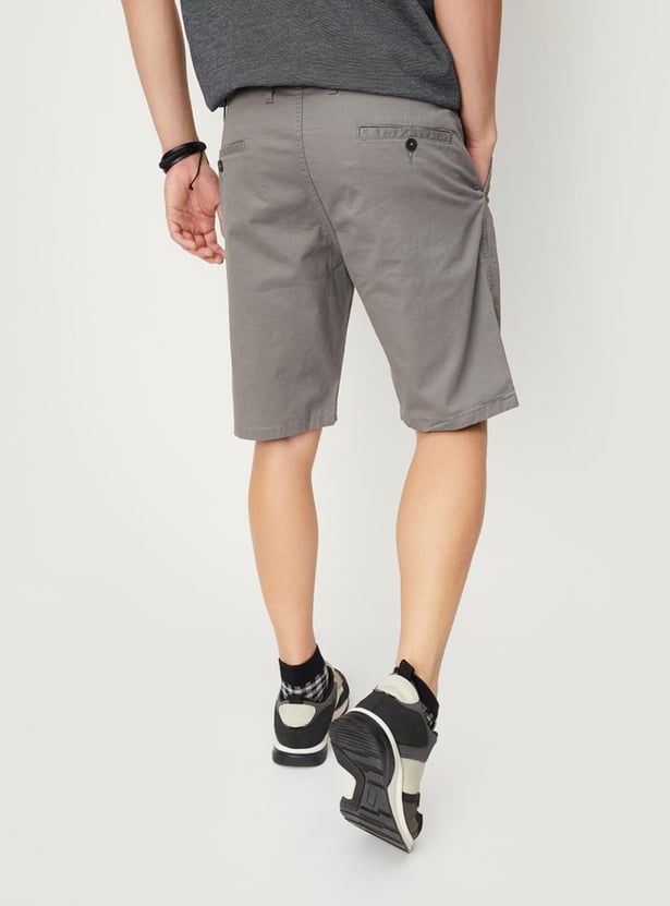 Men Solid Slim Fit Casual Shorts