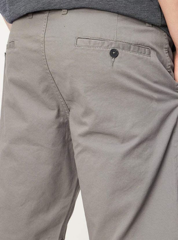 Men Solid Slim Fit Casual Shorts