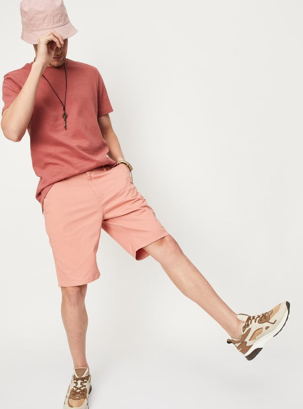 Men Solid Slim Fit Casual Shorts