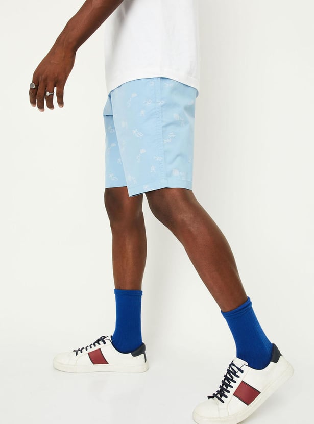 Men Printed Slim Fit Casual Shorts