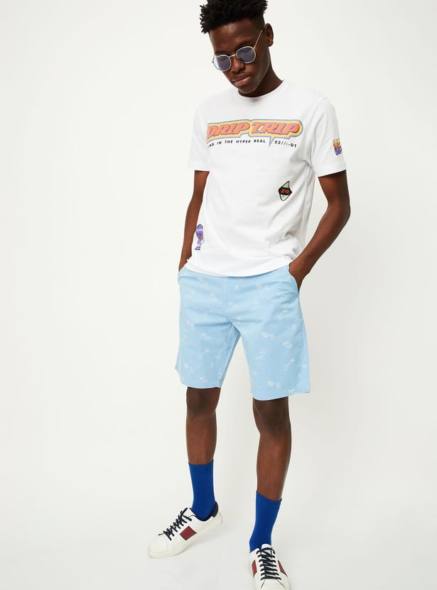 Men Printed Slim Fit Casual Shorts