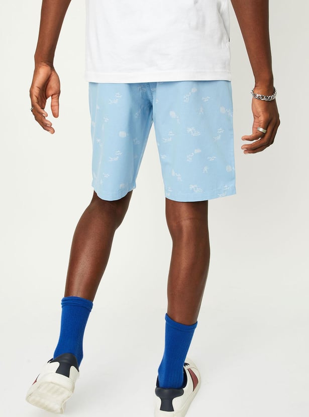 Men Printed Slim Fit Casual Shorts