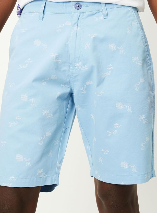 Men Printed Slim Fit Casual Shorts