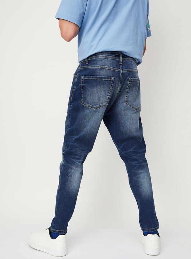 Men Distressed Carrot Fit Jeans