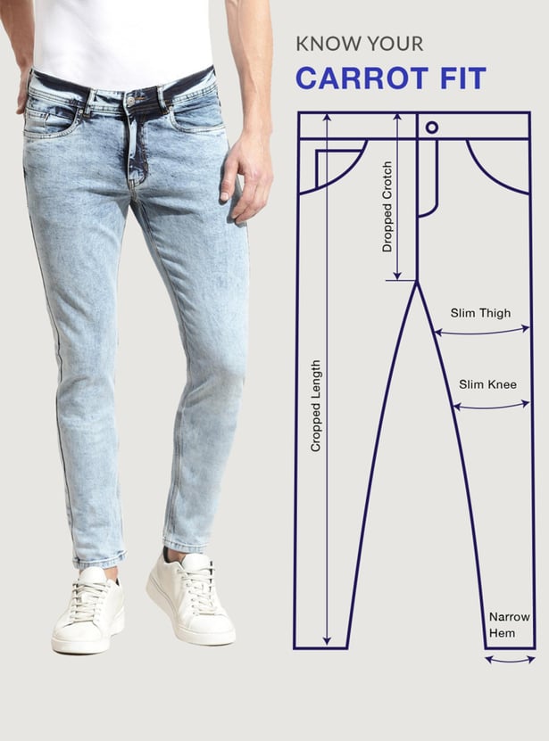 Men Distressed Carrot Fit Jeans