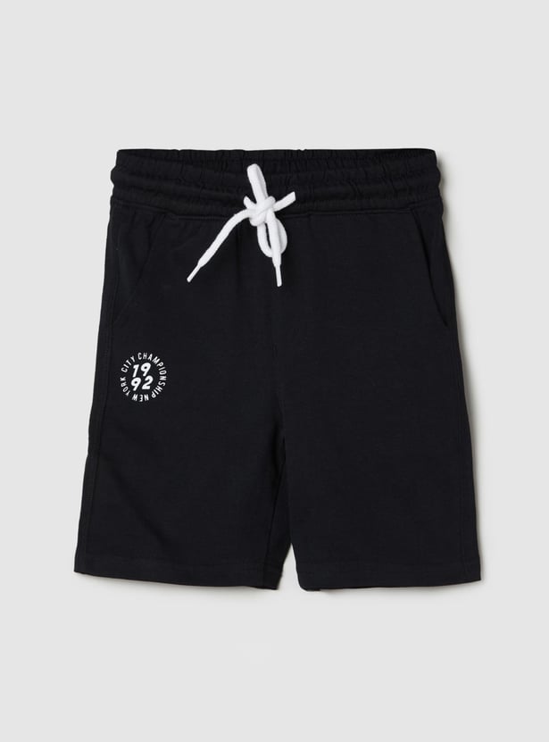 Boys Solid Drawstring Shorts