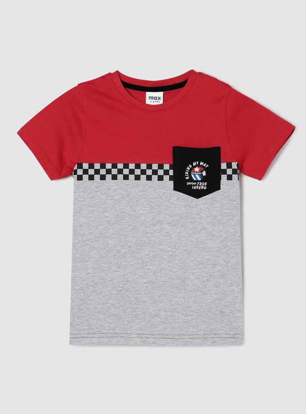 Boys Colourblock T-shirt with Pocket