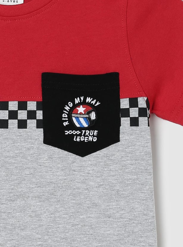 Boys Colourblock T-shirt with Pocket