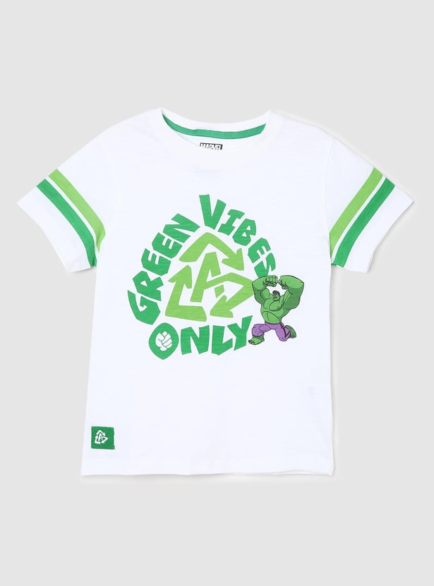 Boys Hulk Printed Crew Neck T-shirt