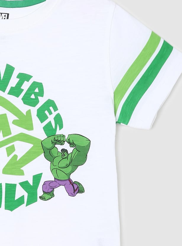 Boys Hulk Printed Crew Neck T-shirt