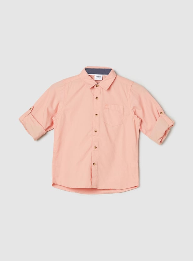 Boys Solid Full Sleeve Shirt