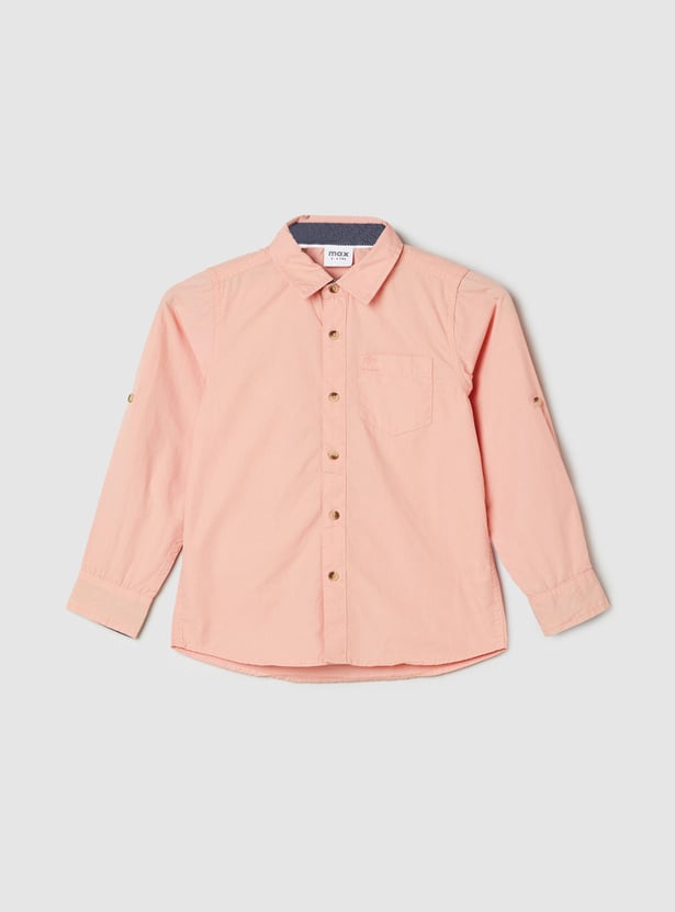 Boys Solid Full Sleeve Shirt