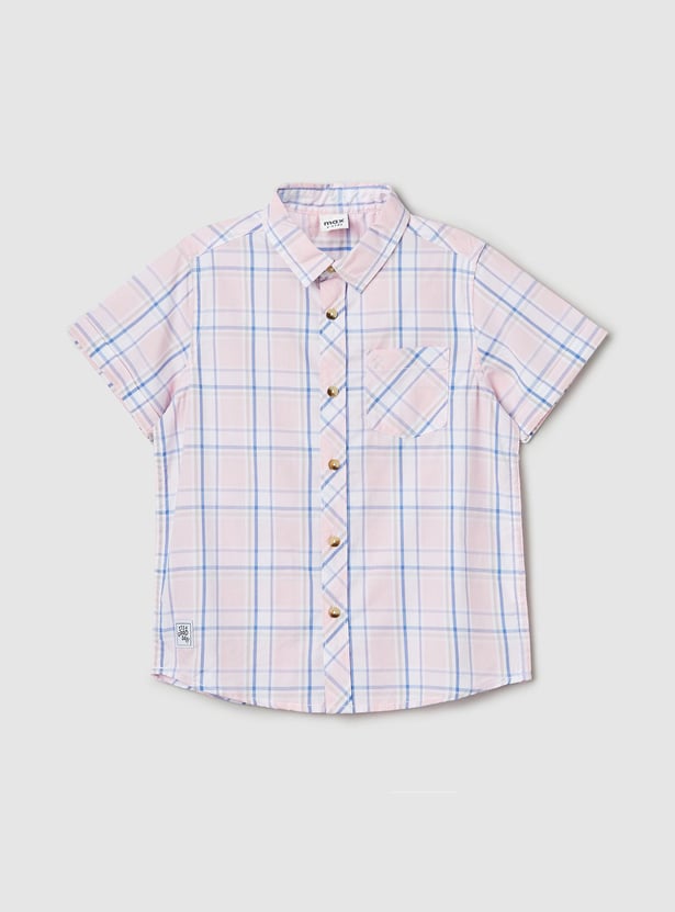 Boys Checked Short Sleeve Shirt