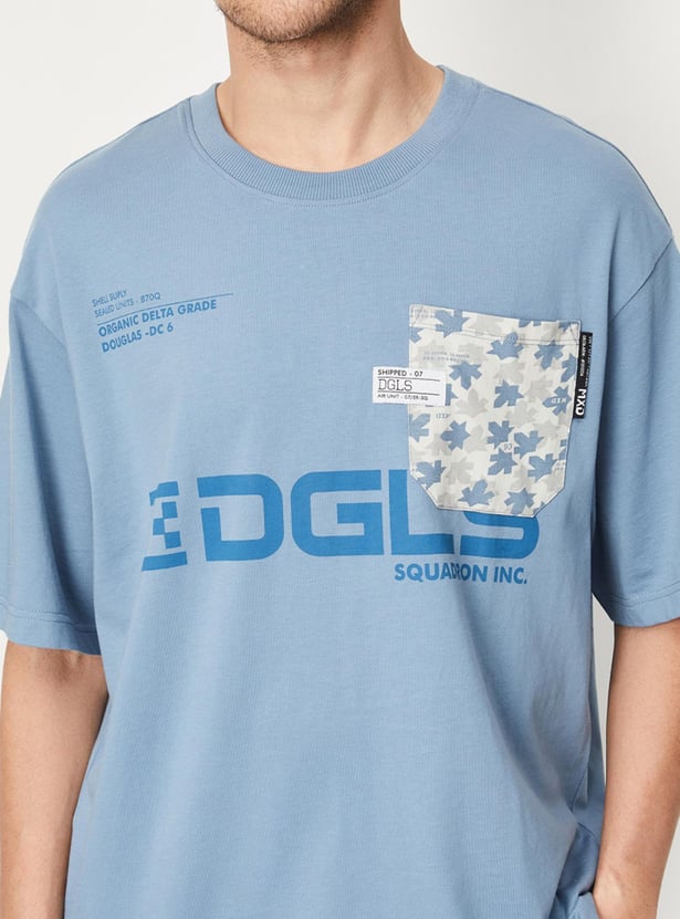 Men Typographic Printed Oversized T-shirt