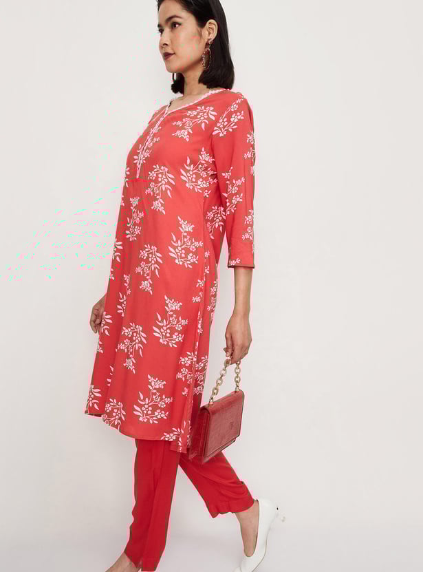 Women Printed Kurta with Straight Pants