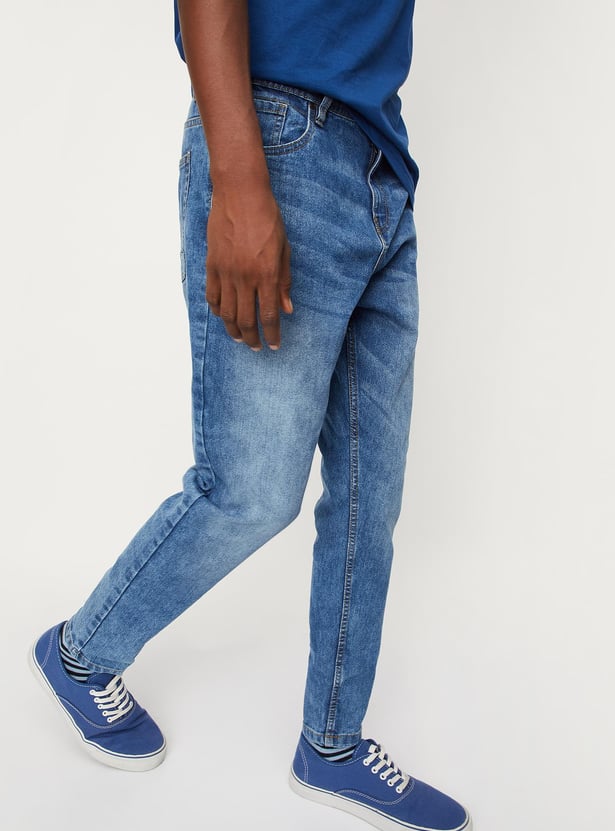 Men Washed Carrot Fit Jeans