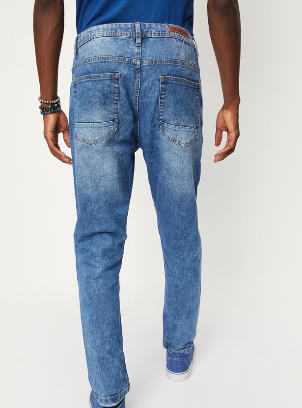 Men Washed Carrot Fit Jeans