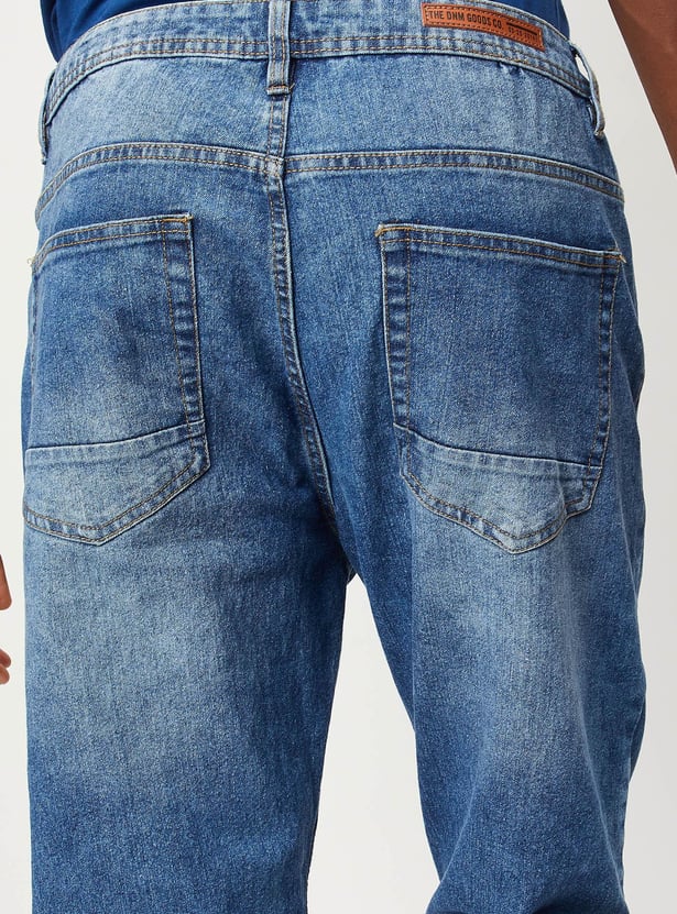 Men Washed Carrot Fit Jeans