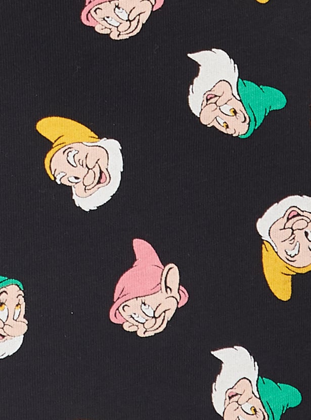 Women Seven Dwarfs Print Knit Shorts
