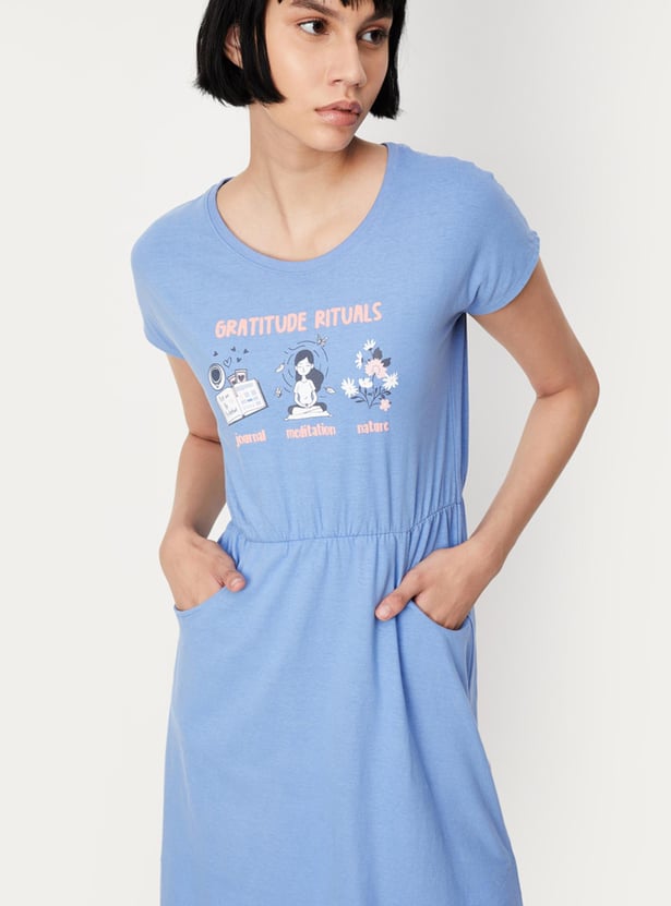 Women Printed Chemise with Pockets