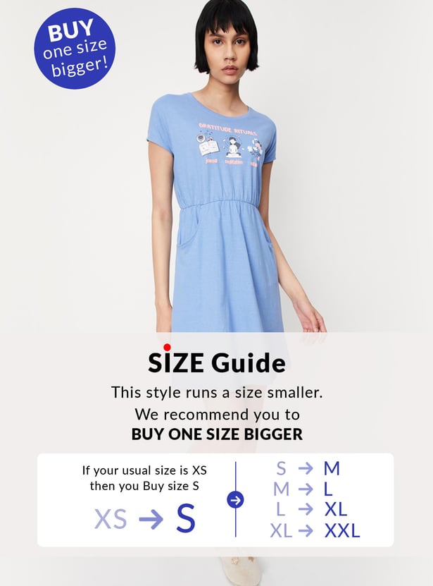 Women Printed Chemise with Pockets