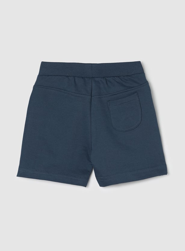 Boys Embroidered Kangaroo Pocket Shorts