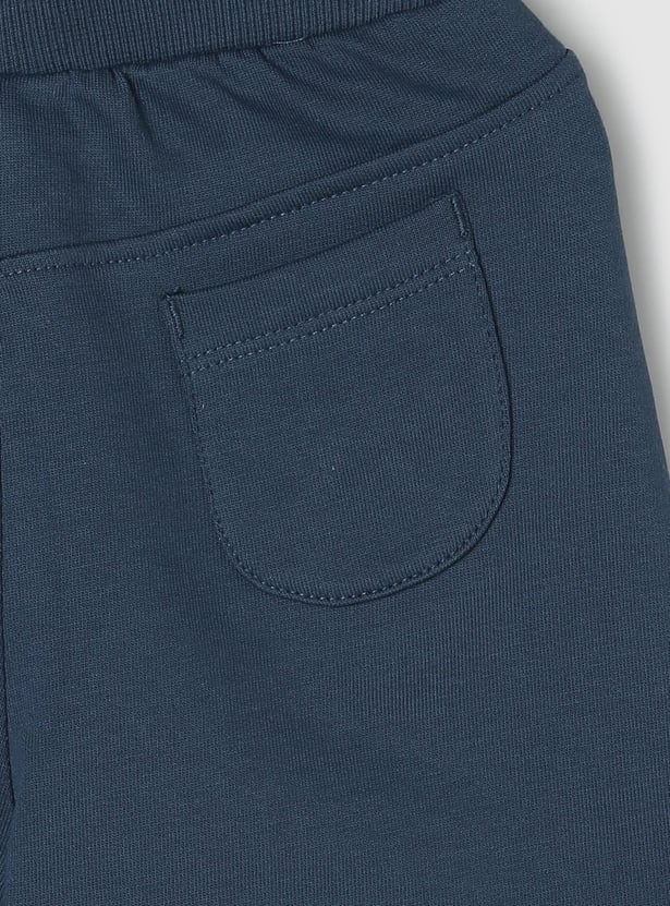 Boys Embroidered Kangaroo Pocket Shorts