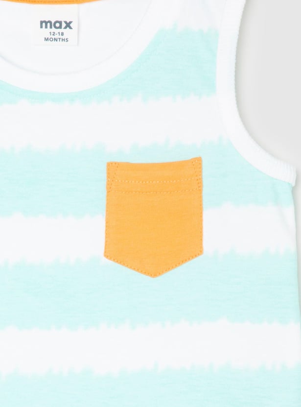 Boys Colourblock Pocket Sleeveless T-shirt