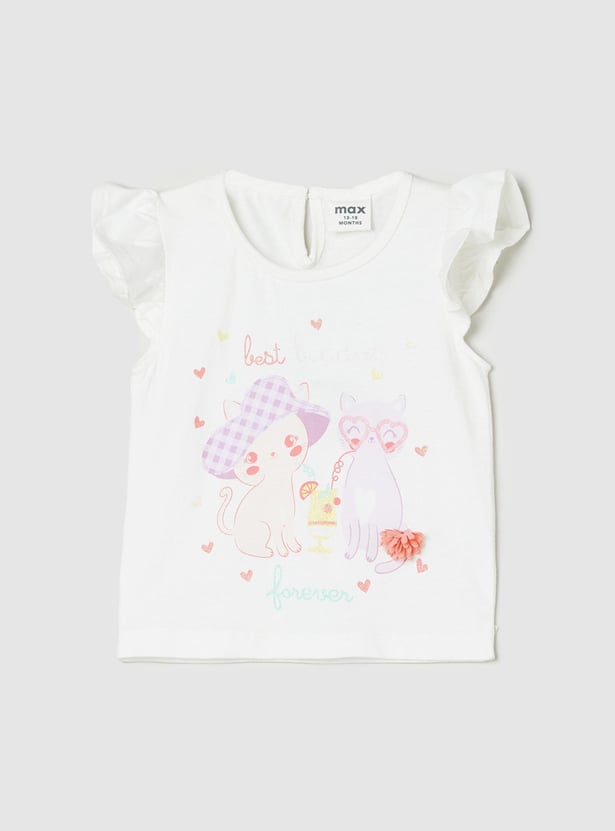 Girls Printed Ruffled Top
