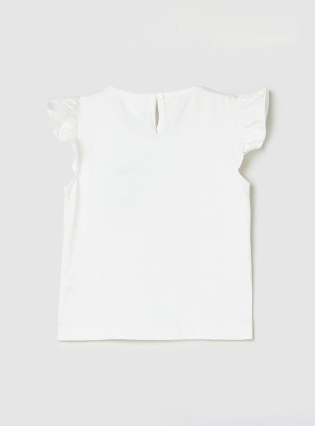 Girls Printed Ruffled Top