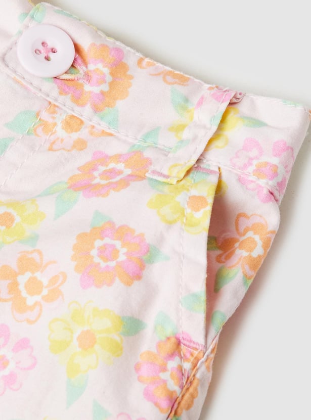 Girls Printed Cotton Shorts