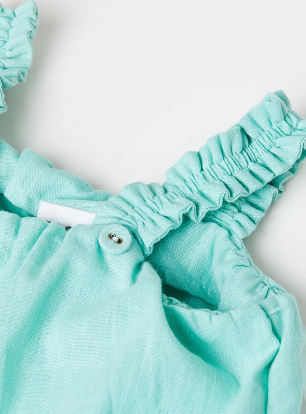 Girls Solid Top with Frill Straps
