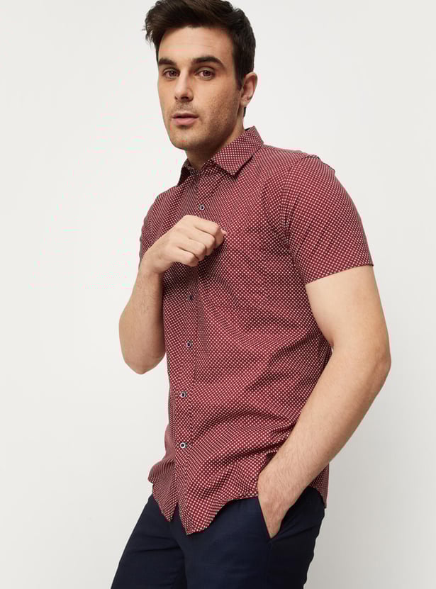 Men Printed Slim Fit Formal Shirt