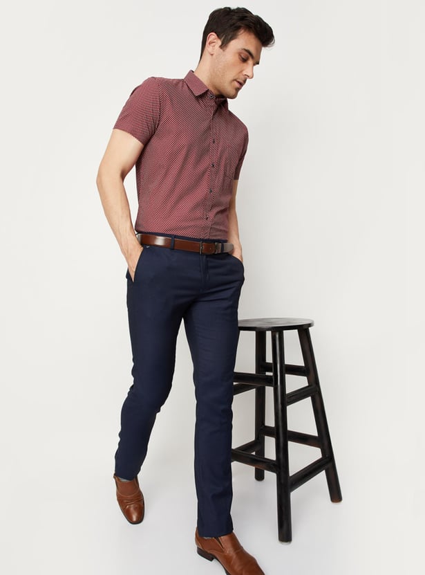 Men Printed Slim Fit Formal Shirt