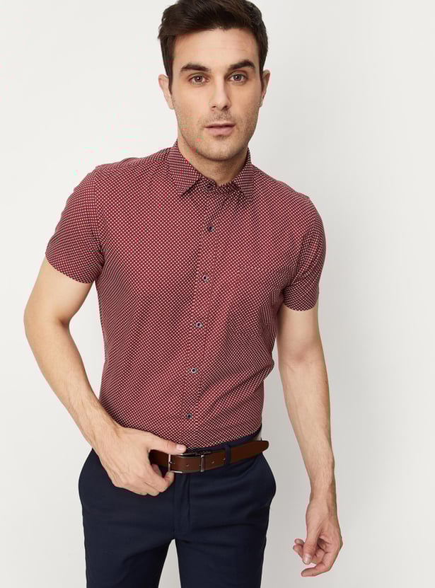 Men Printed Slim Fit Formal Shirt